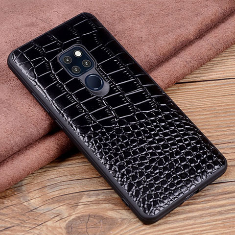 Funda Lujo Cuero Carcasa R03 para Huawei Mate 20 X 5G Negro