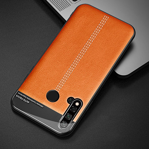 Funda Lujo Cuero Carcasa R03 para Huawei Nova 5i Naranja