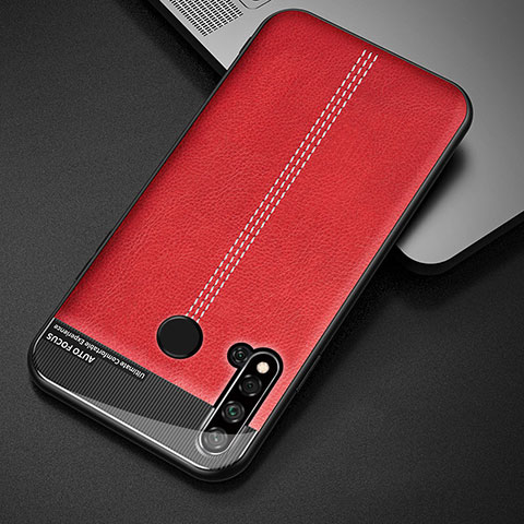 Funda Lujo Cuero Carcasa R03 para Huawei Nova 5i Rojo
