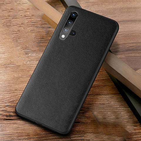 Funda Lujo Cuero Carcasa R03 para Huawei Nova 5T Negro