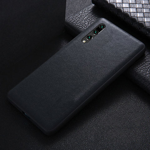 Funda Lujo Cuero Carcasa R03 para Huawei P20 Pro Negro