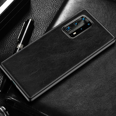 Funda Lujo Cuero Carcasa R03 para Huawei P40 Pro+ Plus Negro