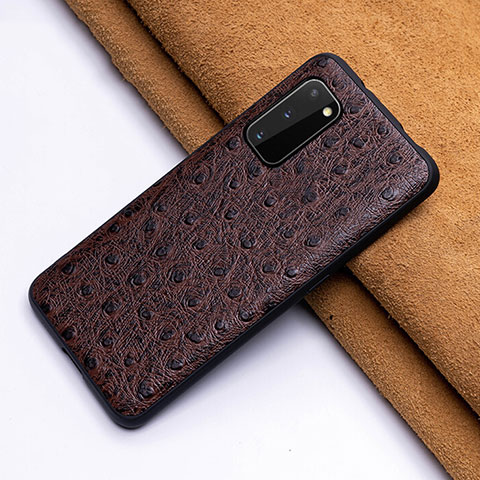 Funda Lujo Cuero Carcasa R03 para Samsung Galaxy S20 5G Marron