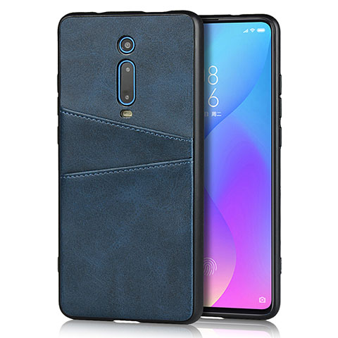 Funda Lujo Cuero Carcasa R03 para Xiaomi Mi 9T Azul