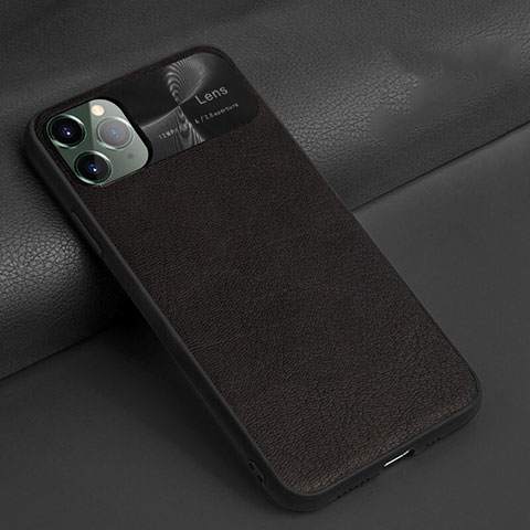 Funda Lujo Cuero Carcasa R04 para Apple iPhone 11 Pro Negro