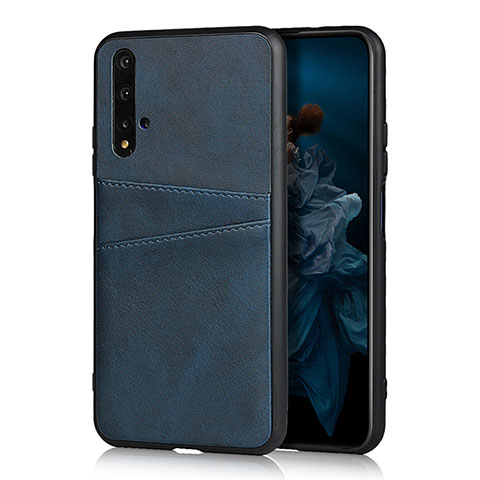 Funda Lujo Cuero Carcasa R04 para Huawei Honor 20 Azul