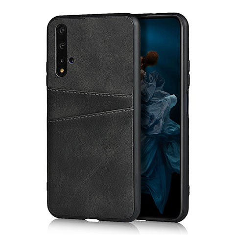 Funda Lujo Cuero Carcasa R04 para Huawei Honor 20S Negro