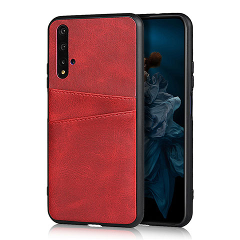 Funda Lujo Cuero Carcasa R04 para Huawei Honor 20S Rojo