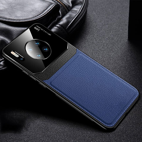 Funda Lujo Cuero Carcasa R04 para Huawei Mate 30 Azul