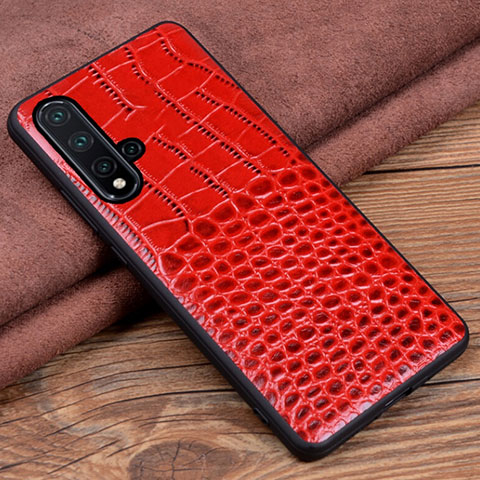 Funda Lujo Cuero Carcasa R04 para Huawei Nova 5 Pro Rojo