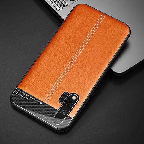 Funda Lujo Cuero Carcasa R04 para Huawei Nova 6 5G Naranja