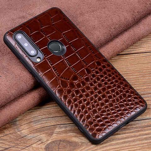 Funda Lujo Cuero Carcasa R04 para Huawei P Smart+ Plus (2019) Marron