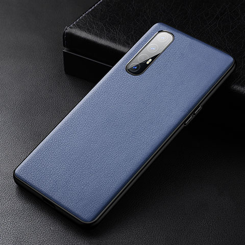 Funda Lujo Cuero Carcasa R04 para Oppo Find X2 Neo Azul