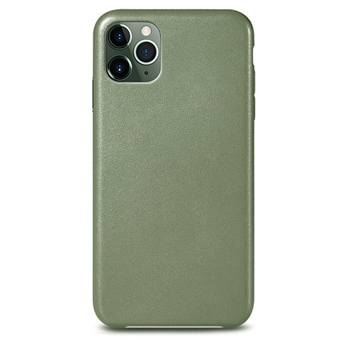 Funda Lujo Cuero Carcasa R05 para Apple iPhone 11 Pro Max Verde