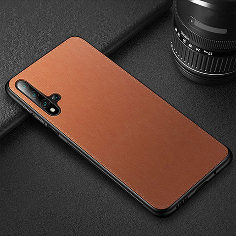 Funda Lujo Cuero Carcasa R05 para Huawei Honor 20 Naranja