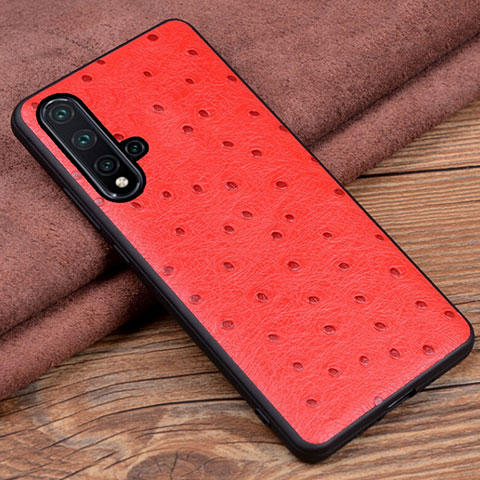 Funda Lujo Cuero Carcasa R05 para Huawei Nova 5 Rojo