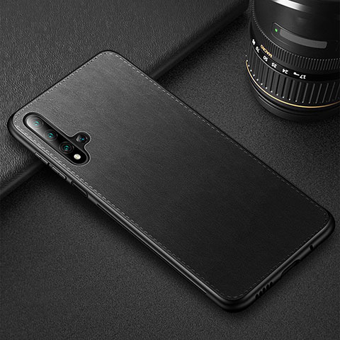 Funda Lujo Cuero Carcasa R05 para Huawei Nova 5T Negro