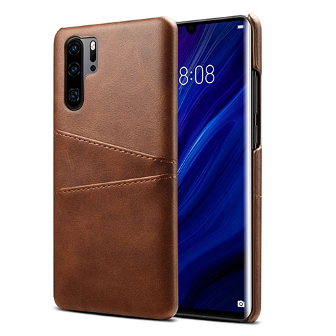 Funda Lujo Cuero Carcasa R05 para Huawei P30 Pro Marron