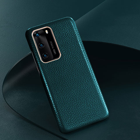 Funda Lujo Cuero Carcasa R05 para Huawei P40 Verde