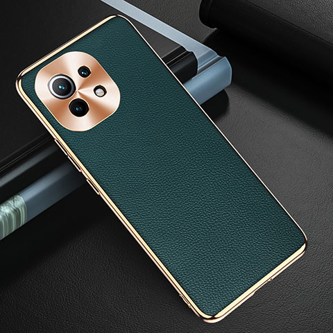 Funda Lujo Cuero Carcasa R05 para Xiaomi Mi 11 5G Verde