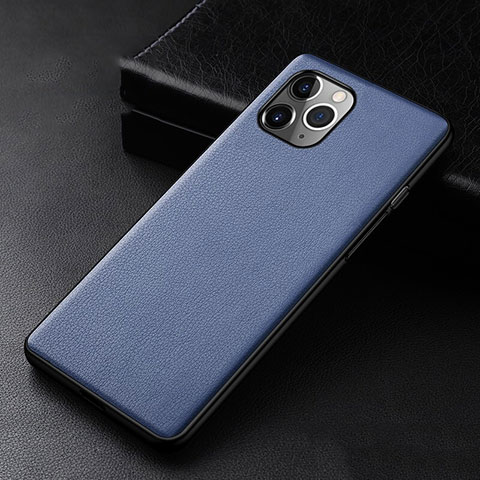 Funda Lujo Cuero Carcasa R06 para Apple iPhone 11 Pro Azul