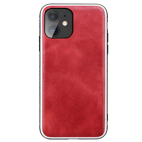 Funda Lujo Cuero Carcasa R06 para Apple iPhone 11 Rojo