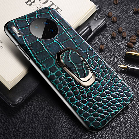 Funda Lujo Cuero Carcasa R06 para Huawei Mate 30 5G Azul