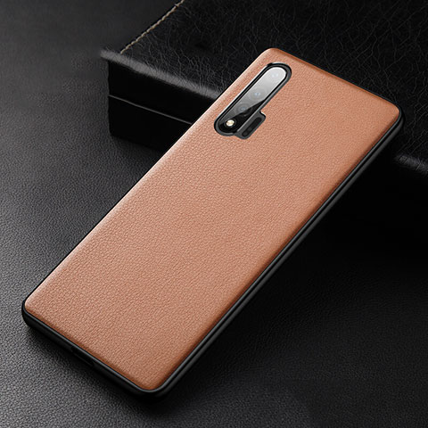 Funda Lujo Cuero Carcasa R06 para Huawei Nova 6 Naranja