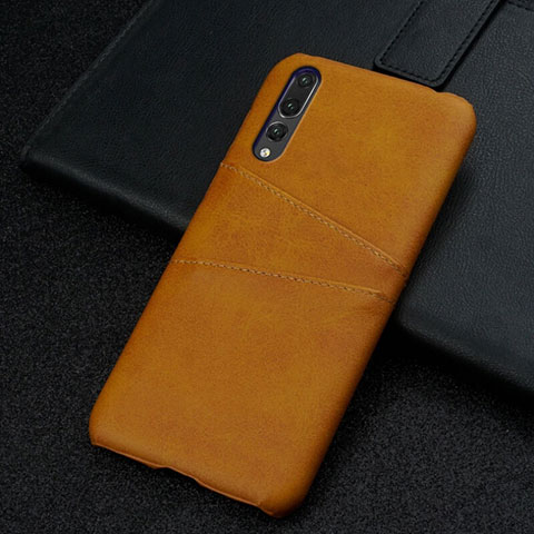 Funda Lujo Cuero Carcasa R06 para Huawei P20 Pro Naranja