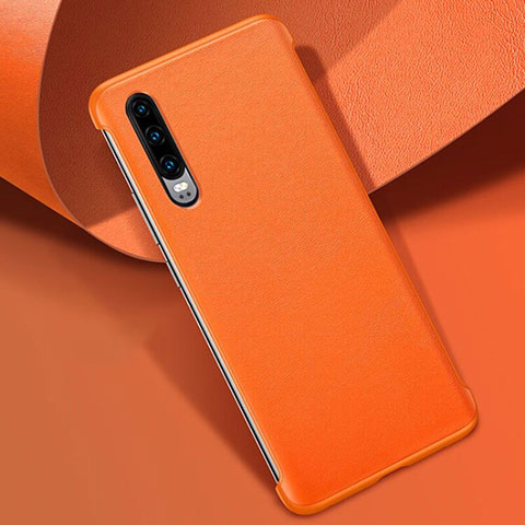 Funda Lujo Cuero Carcasa R06 para Huawei P30 Naranja