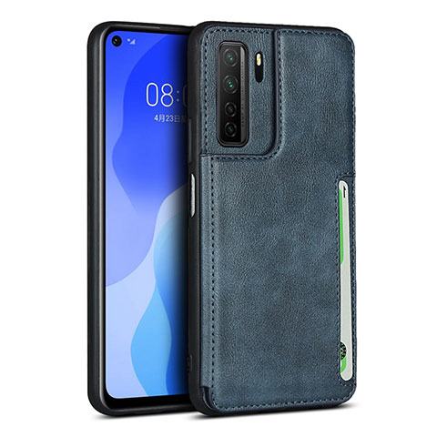 Funda Lujo Cuero Carcasa R06 para Huawei P40 Lite 5G Azul