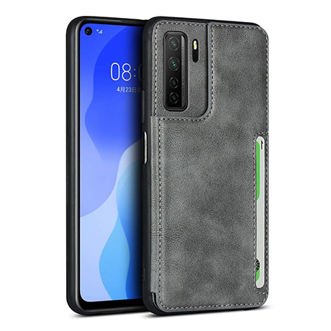 Funda Lujo Cuero Carcasa R06 para Huawei P40 Lite 5G Gris