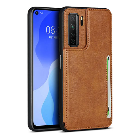 Funda Lujo Cuero Carcasa R06 para Huawei P40 Lite 5G Naranja