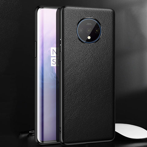 Funda Lujo Cuero Carcasa R06 para OnePlus 7T Negro