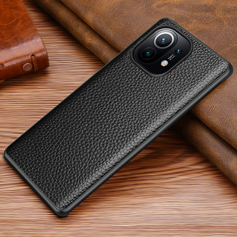 Funda Lujo Cuero Carcasa R06 para Xiaomi Mi 11 5G Negro