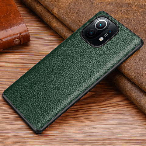 Funda Lujo Cuero Carcasa R06 para Xiaomi Mi 11 5G Verde