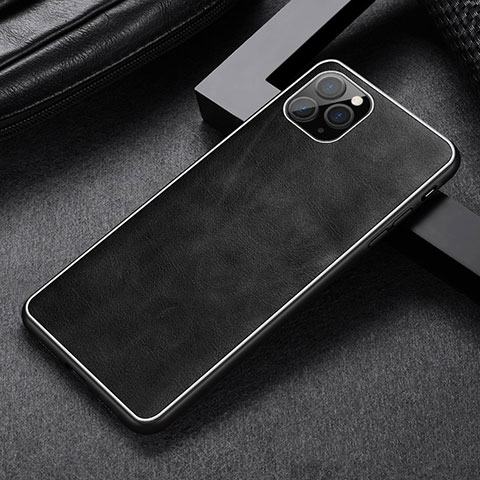 Funda Lujo Cuero Carcasa R07 para Apple iPhone 11 Pro Negro