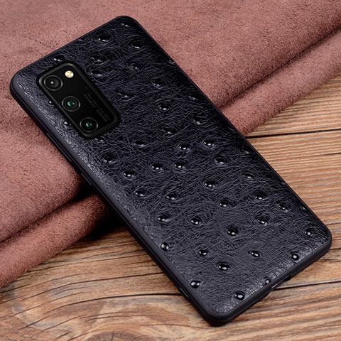 Funda Lujo Cuero Carcasa R07 para Huawei Honor V30 5G Negro