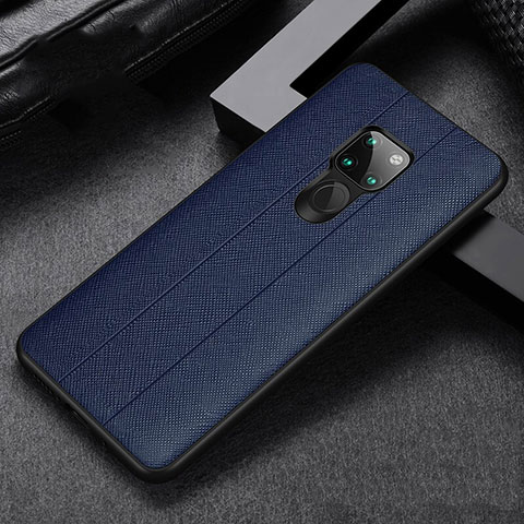 Funda Lujo Cuero Carcasa R07 para Huawei Mate 20 X 5G Azul