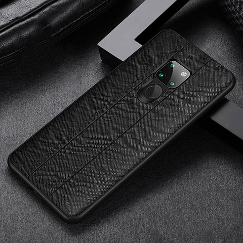 Funda Lujo Cuero Carcasa R07 para Huawei Mate 20 X 5G Negro