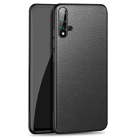 Funda Lujo Cuero Carcasa R07 para Huawei Nova 5 Negro