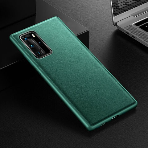 Funda Lujo Cuero Carcasa R07 para Huawei P40 Pro Verde