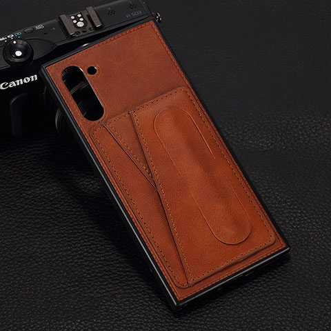 Funda Lujo Cuero Carcasa R07 para Samsung Galaxy Note 10 5G Marron