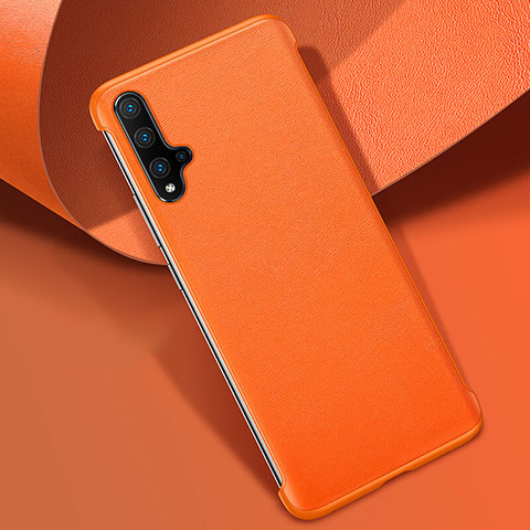 Funda Lujo Cuero Carcasa R08 para Huawei Nova 5 Pro Naranja