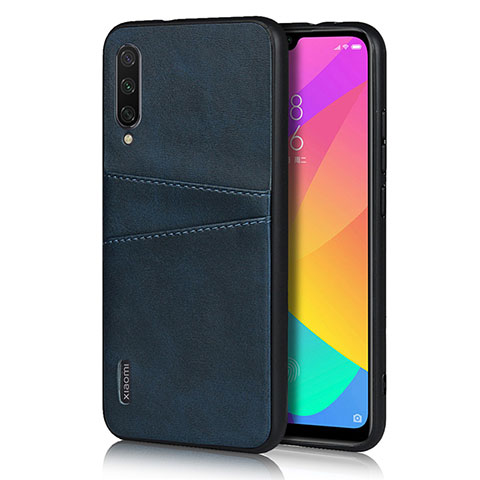 Funda Lujo Cuero Carcasa R08 para Xiaomi Mi A3 Azul