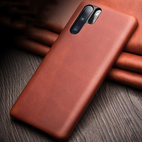 Funda Lujo Cuero Carcasa R11 para Huawei P30 Pro New Edition Naranja