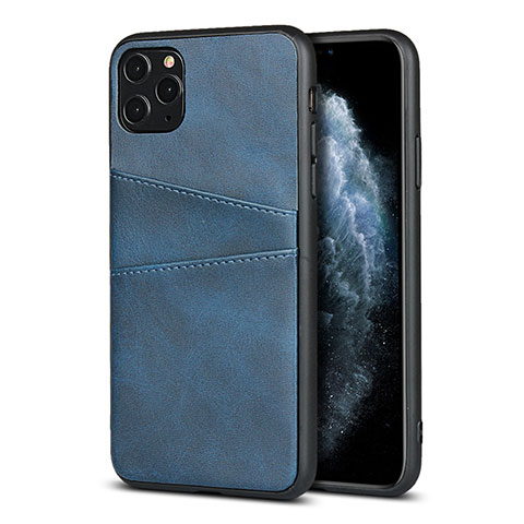 Funda Lujo Cuero Carcasa R15 para Apple iPhone 11 Pro Max Azul