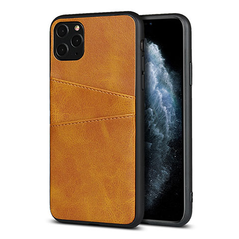 Funda Lujo Cuero Carcasa R15 para Apple iPhone 11 Pro Max Naranja