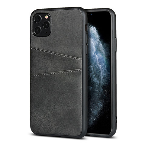 Funda Lujo Cuero Carcasa R15 para Apple iPhone 11 Pro Negro