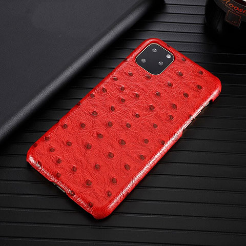 Funda Lujo Cuero Carcasa S01 para Apple iPhone 11 Pro Max Rojo